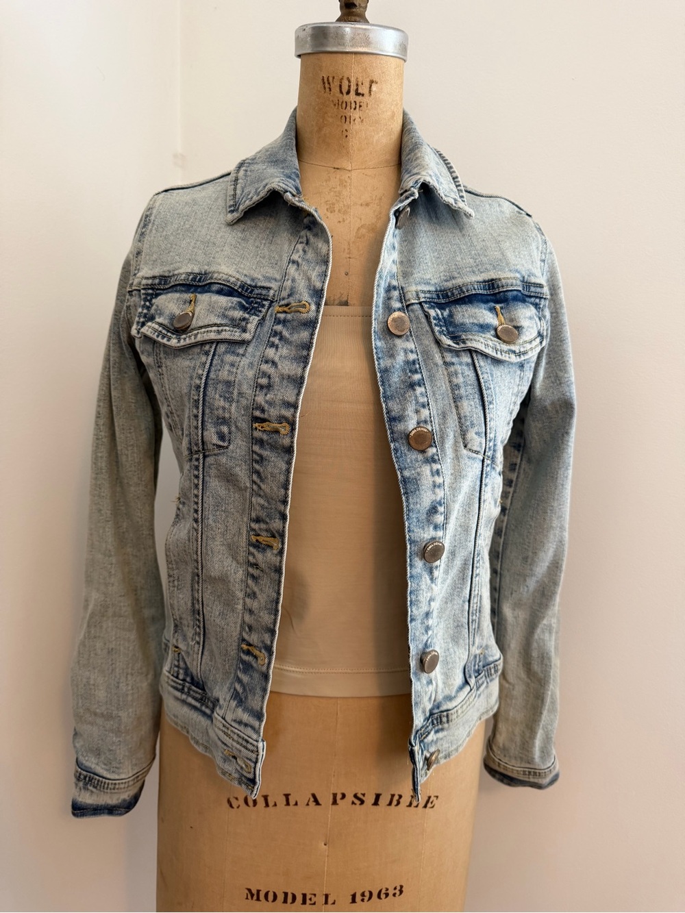 Zara acid wash denim jean jacket XS